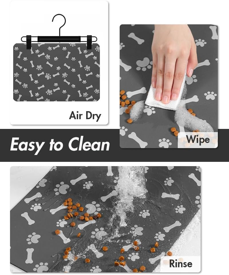Pet Feeding Mat-Absorbent Dog Food Mat-Mat for Food and Water-No Stains Quick Dr