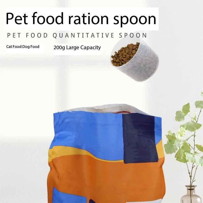 200G Pet Food Shovel Transparent Feeding Scoop Multifunctional Cat Dog Food Measuring Spoon Pet Supplies Dog Food Measure Cup