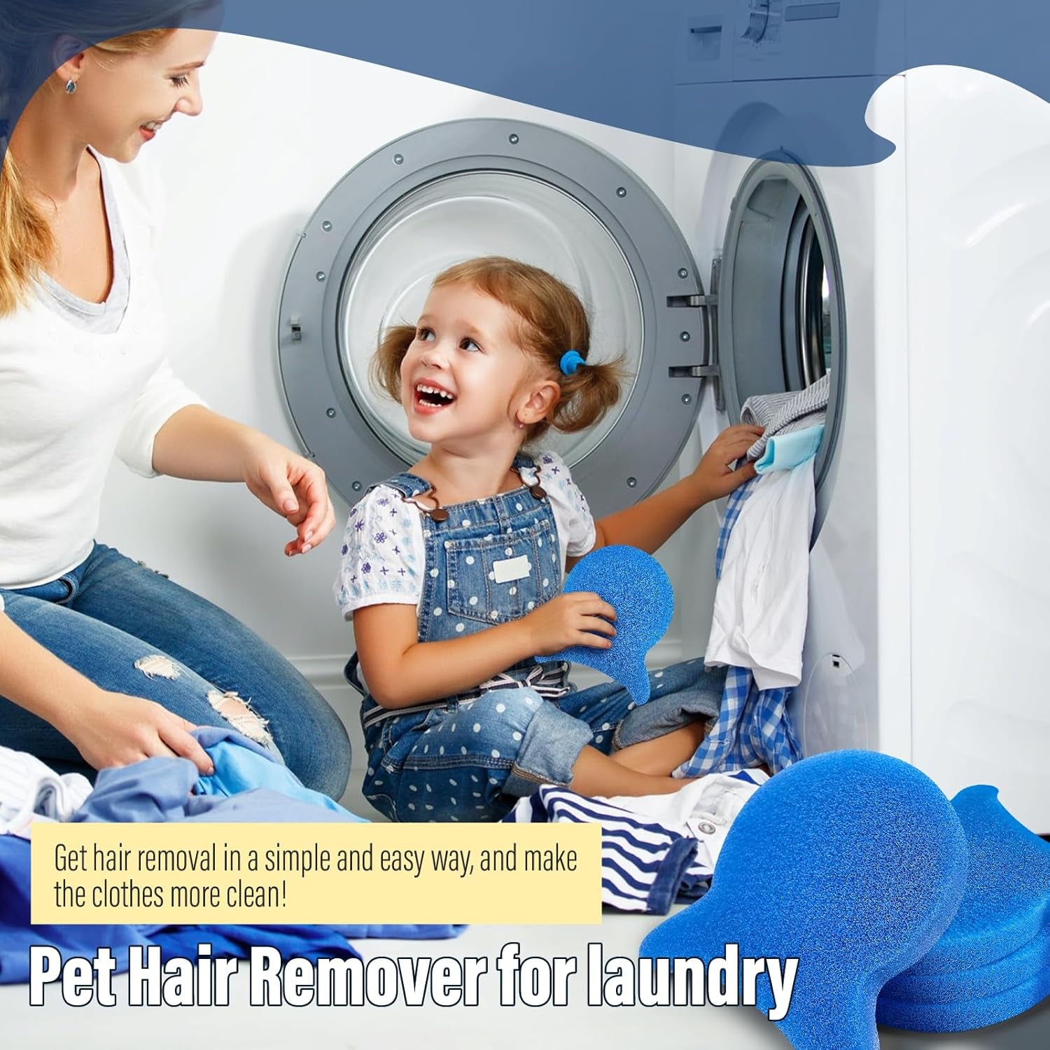 4PCS Pet Hair Remover for Laundry, Reusable Laundry Pet Hair Catcher Lint Remove
