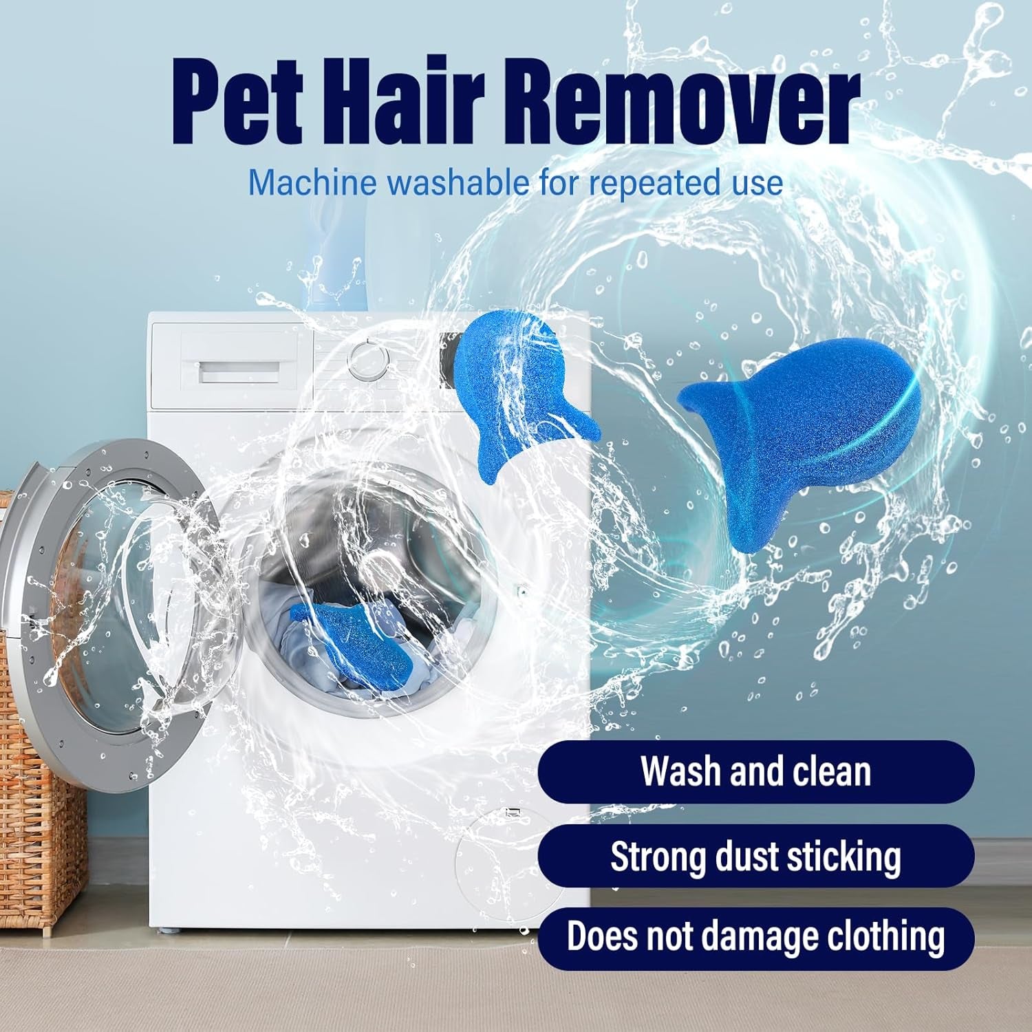 4PCS Pet Hair Remover for Laundry, Reusable Laundry Pet Hair Catcher Lint Remove
