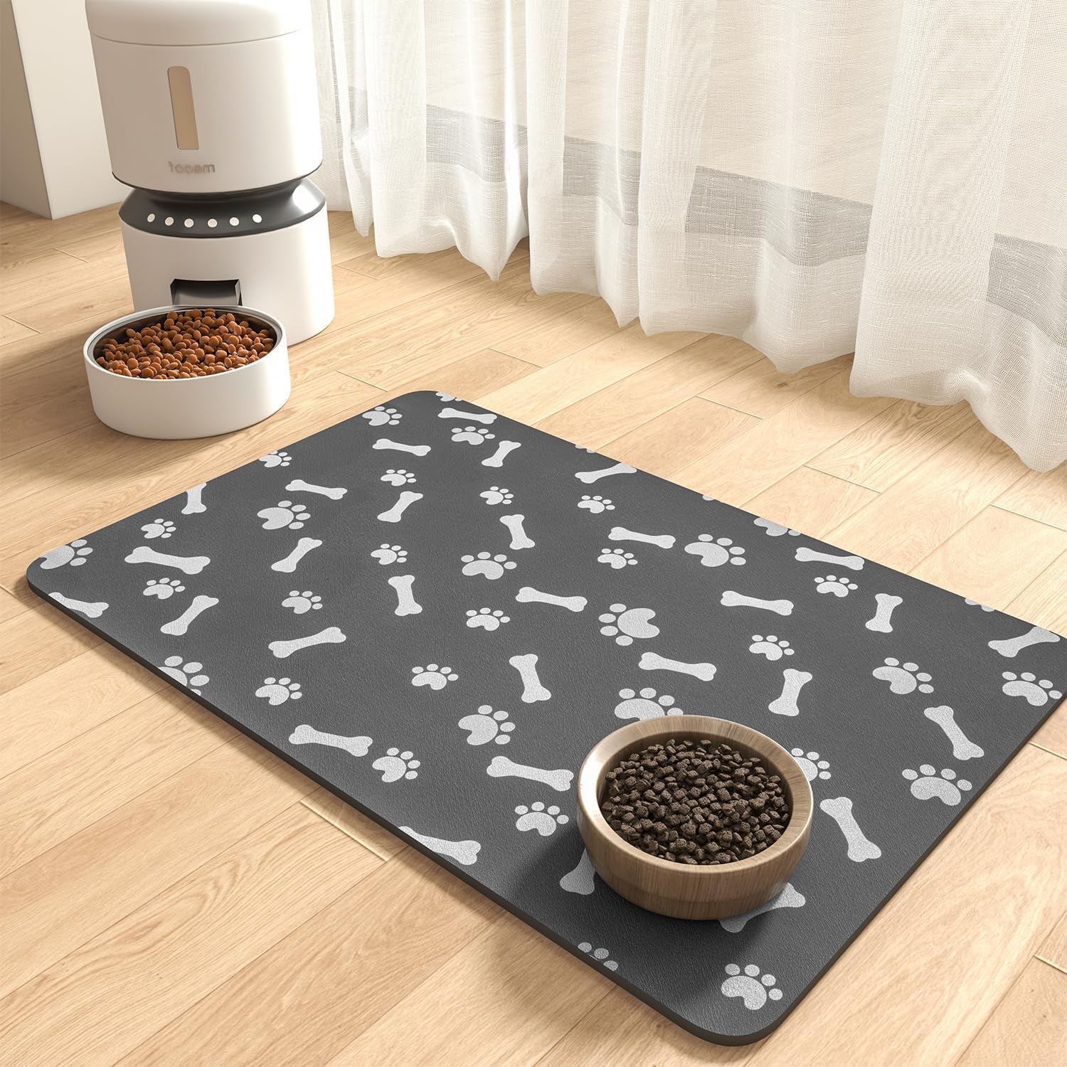 Pet Feeding Mat-Absorbent Dog Food Mat-Mat for Food and Water-No Stains Quick Dr