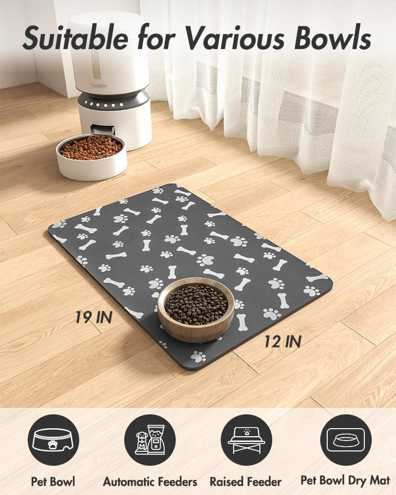 Pet Feeding Mat-Absorbent Dog Food Mat-Mat for Food and Water-No Stains Quick Dr